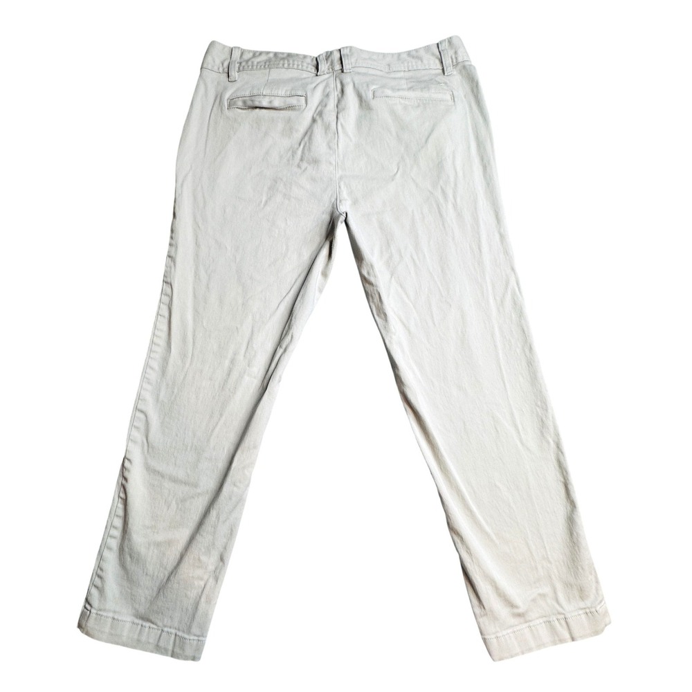 Eddie Bauer Pants Womens 8 Beige Twill Chino Flat Front Straight Leg Stretch